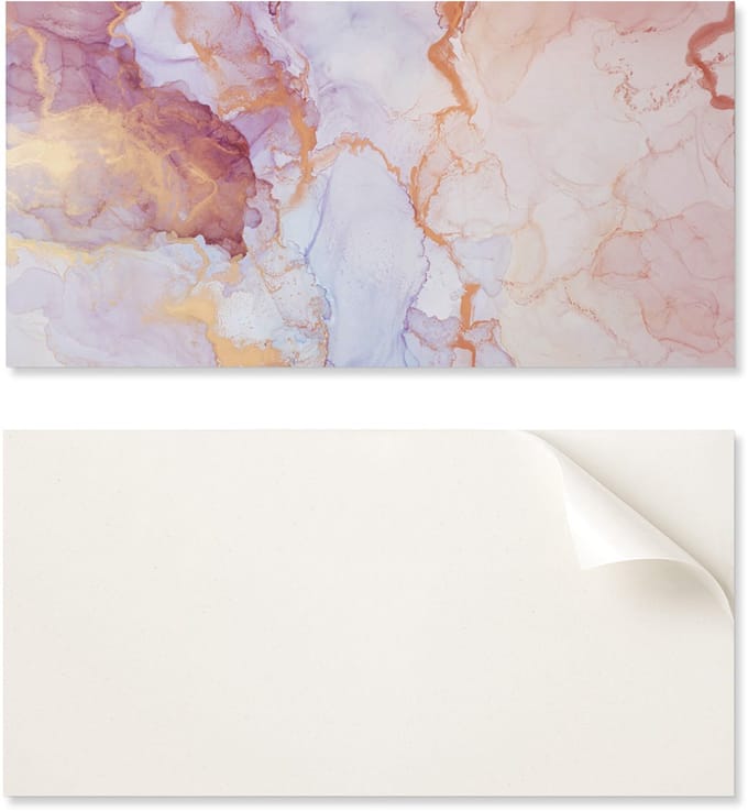 Zelfklevend vinyl wandbekleding met print, 100x50 cm, abstract aquarelpatroon.