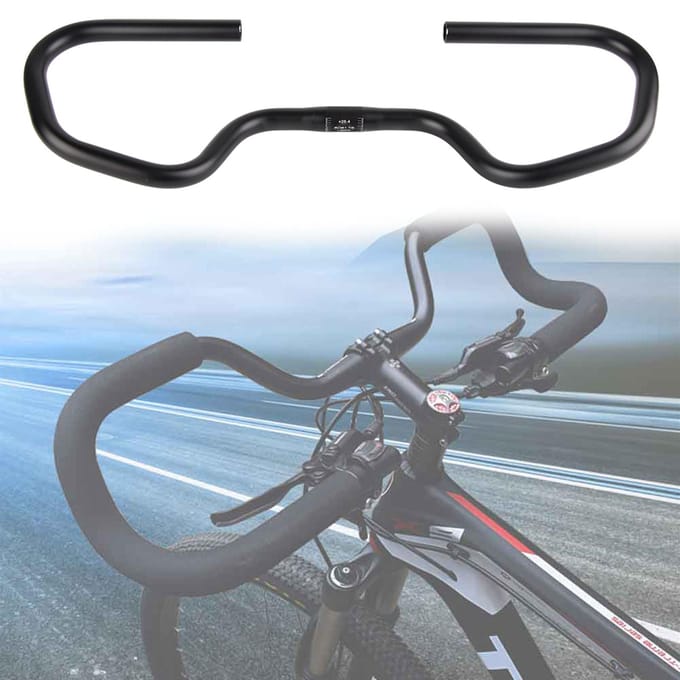 Verstelbaar Aluminiumlegering Mountainbike Gebogen Vlinderstuur Fietsaccessoire gray