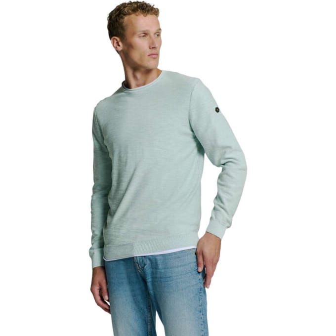 No Excess Pullover Crewneck Garment Dyed + Stone Washed Ice Maat: XXL | Sweaters Outlet | Heren