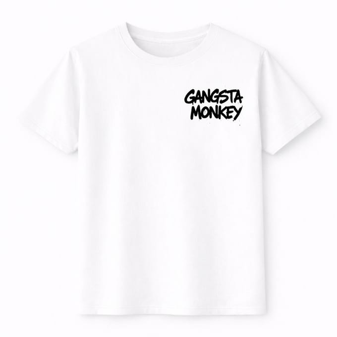 T-shirt Gangsta Monkey - Pay up or Shut up - Maat S - wit