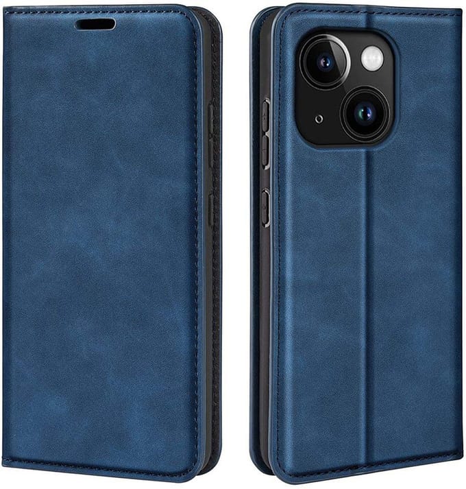MobyDefend Hoesje - Geschikt voor iPhone 15 - Luxe Wallet Bookcase (Magnetische Sluiting) - Blauw