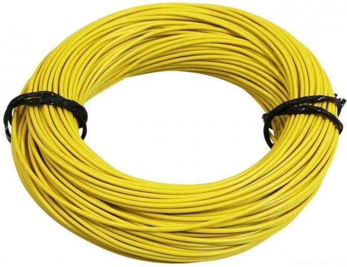 Câble ou gaine RSM pour Auto 12/10 / 1.00mm jaune x 50m Neuf