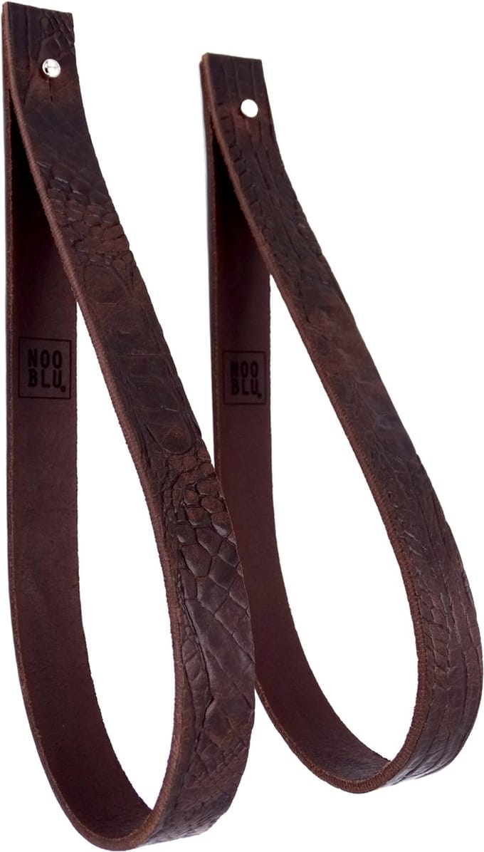 NOOBLU Ophanglus SLING 2,5 cm - Croco - Maat: M - 60 cm, Kleur: bruin