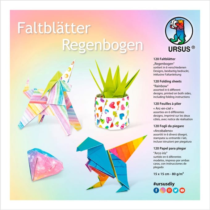 Vouwvellen "Rainbow Collection"