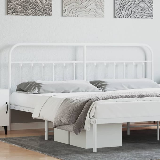 vidaXL - Vervangend - hoofdbord - metaal - wit - 200 - cm