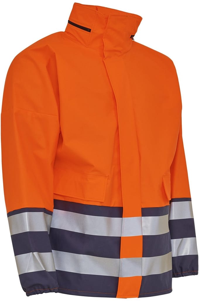 Elka Pu visible rain jacket 076300R - Fl.orange/Navy - L
