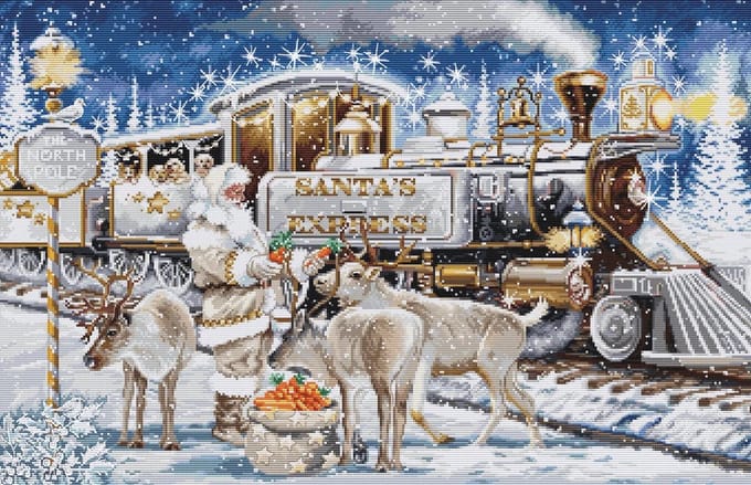 Luca-S Santa’s Express White borduren (pakket) BU5038