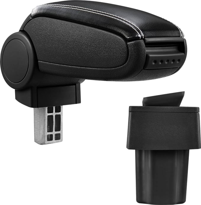 Armsteun-Opel Astra G-1998-2004-kunstleer-zwart+wit stiksel