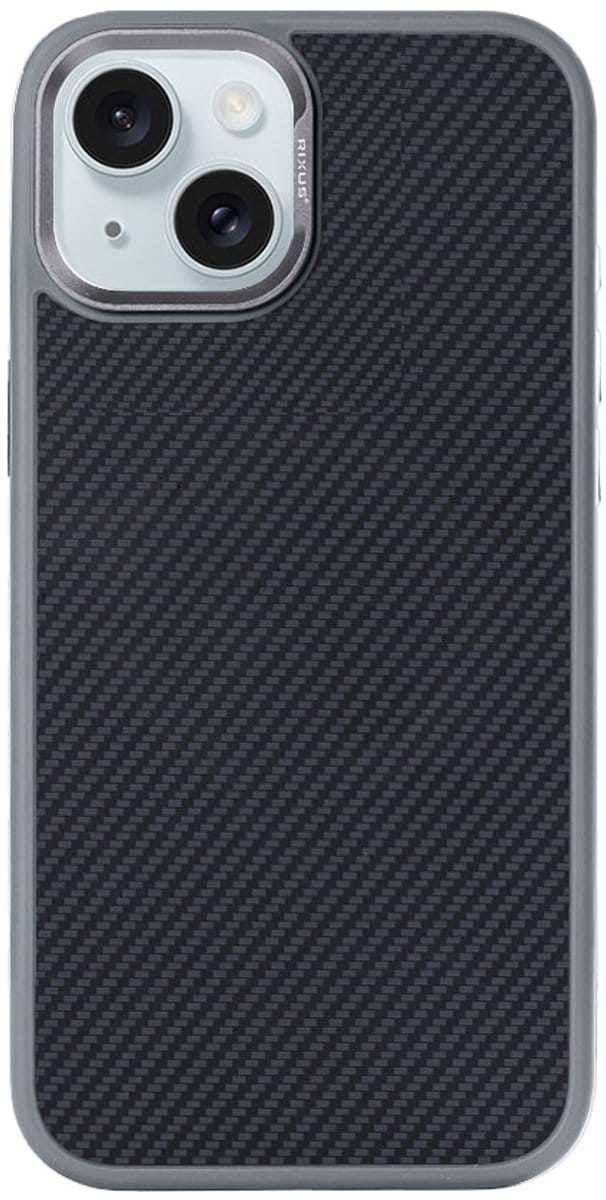 Rixus Mag Carbon With MagSafe For Apple iPhone 14 Titanium Grey