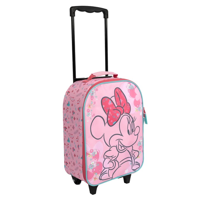 Undercover kindertrolley Minnie Mouse roze met wieltjes en trekstang.
