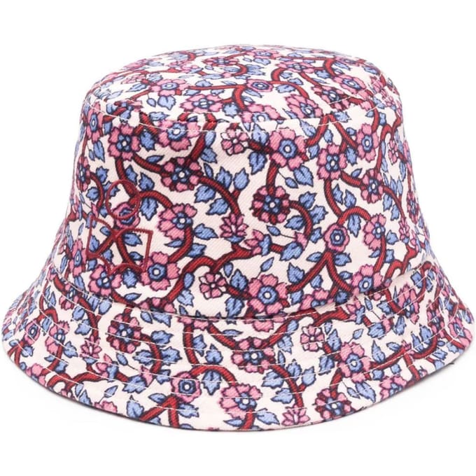 Haley bucket hat met bloemenprint en logo