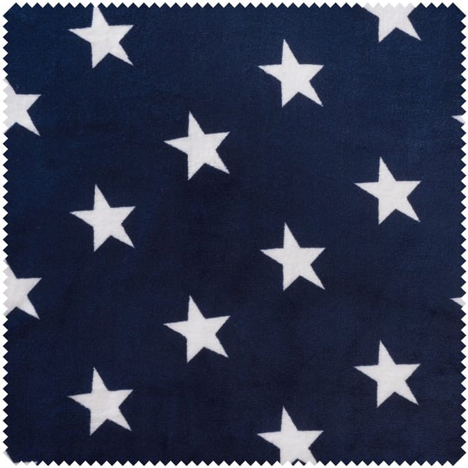 Fleece stof "Stars" - Donkerblauw