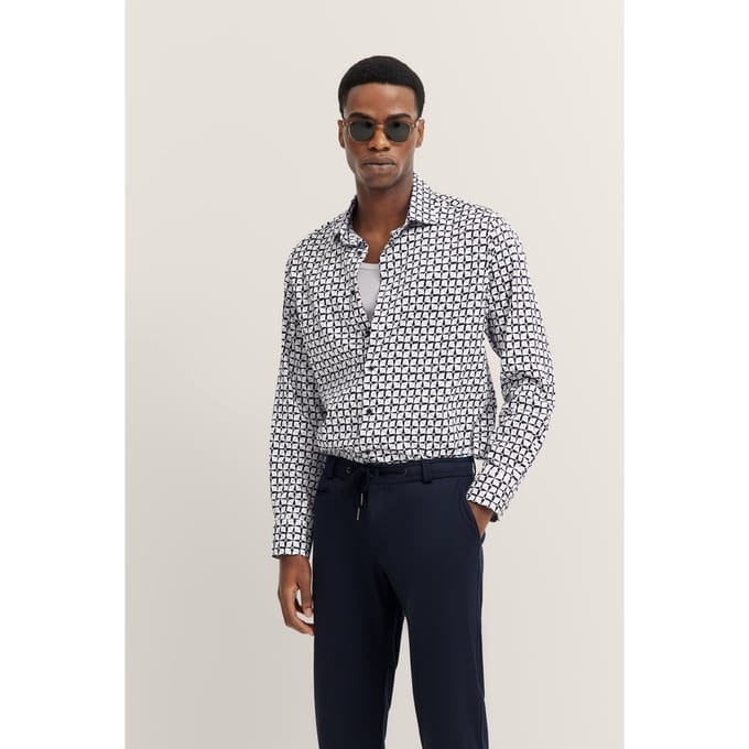 Bugatti Herren Shirt met hoogwaardige satijnen afwerking