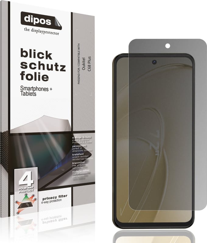 dipos – Matte Privacy Screenprotector geschikt voor Oukitel C68 Plus | Anti-Spy Beschermfolie