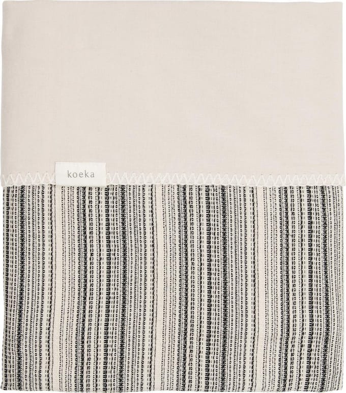 Koeka Wiegdeken Maui flanel - black bird/soft sand 75x100cm