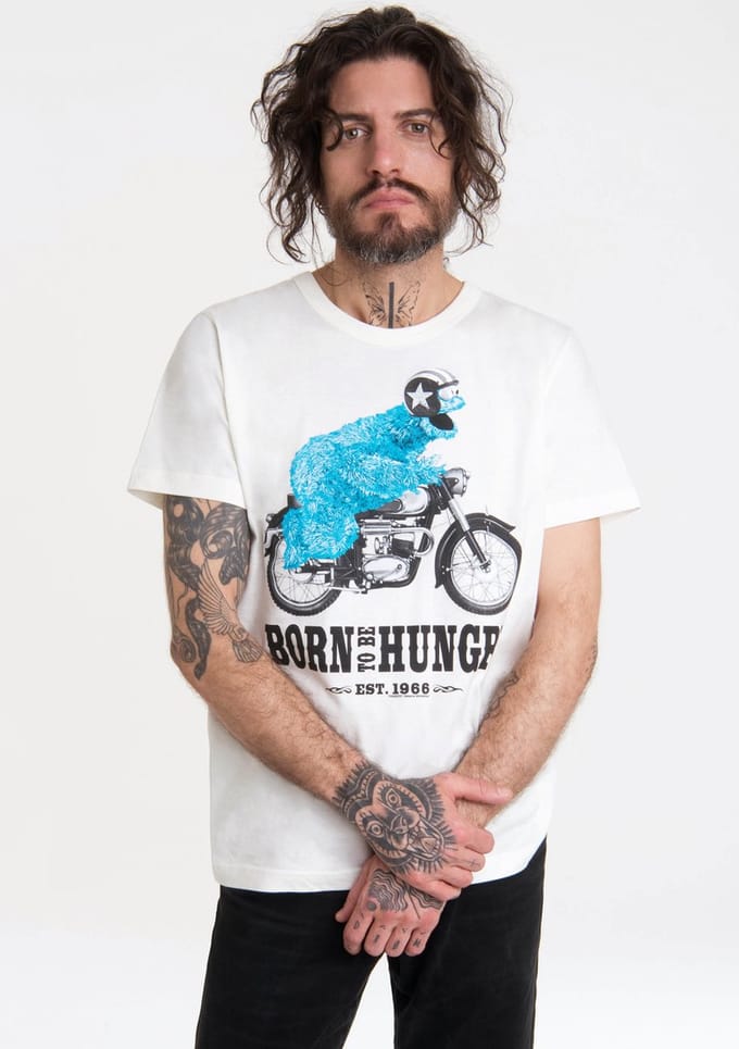 Logoshirt T-Shirt Sesamstraße - Krümelmonster Motorrad