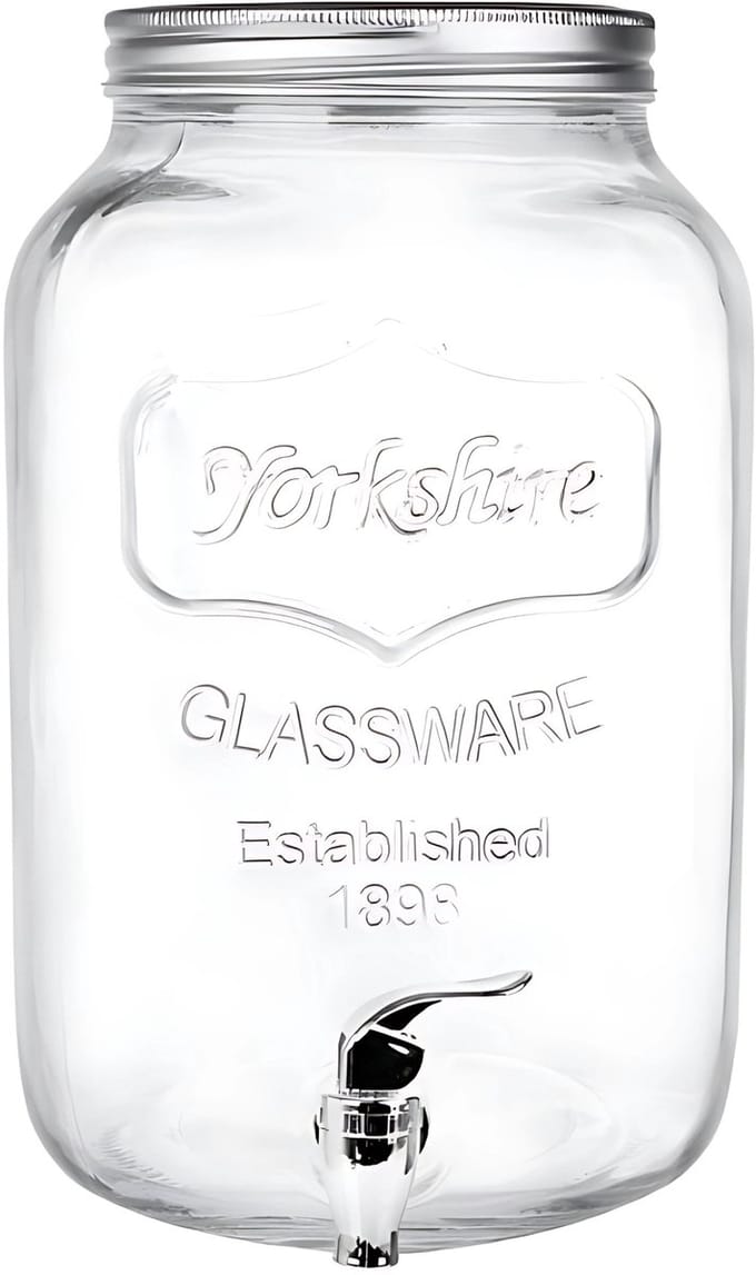 Gerimport Drankdispenser - cocktails/water/limonade - met tap - 8L - glas - zomer