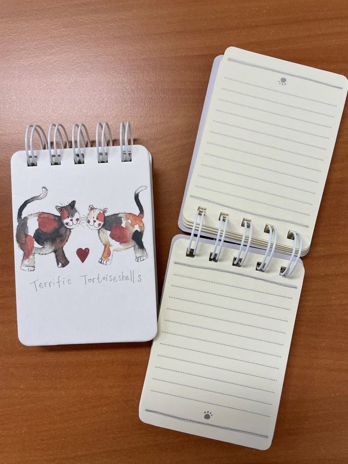 Alex Clark klein spiraal gebonden notitieblokje katten ~Charismatic Cats Small Spiral Bound Notepad'