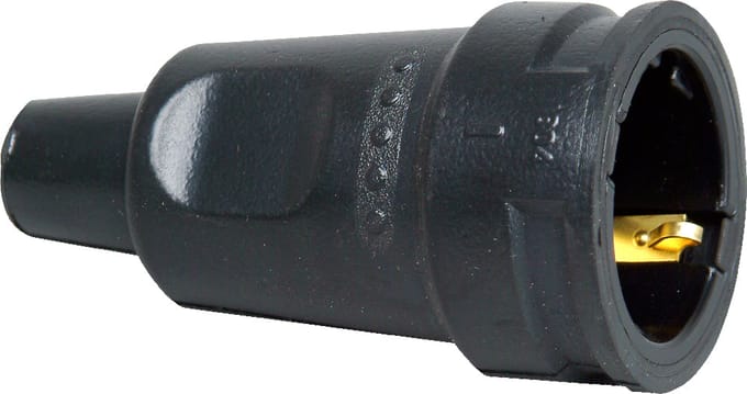 Kopp Rubber Contraststekker Met Aardingspin Zwart - 1804.1600.4 - E3M9E