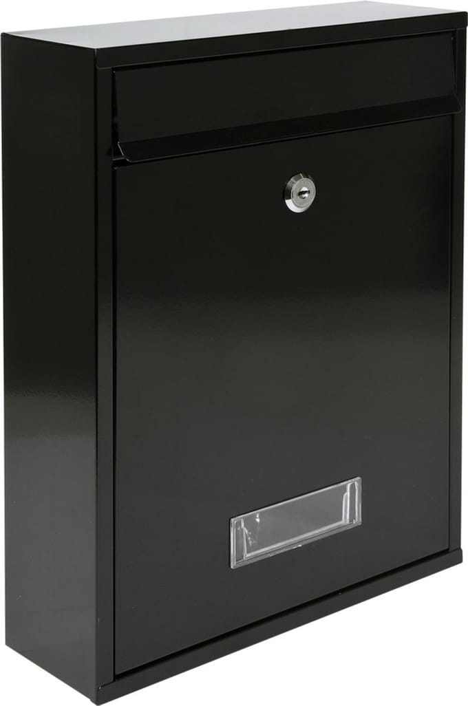 VOREL Brievenbus met 2 sleutels - zwart - 360x260x80 mm