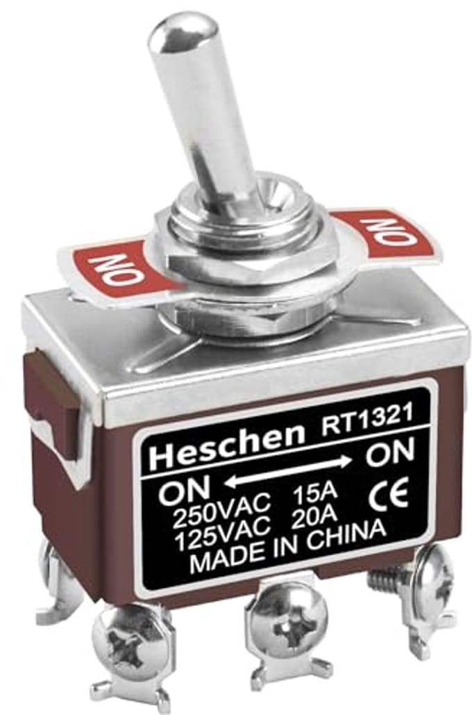 Metalen Tuimelschakelaar DPDT 15A 250VAC 2 Posities