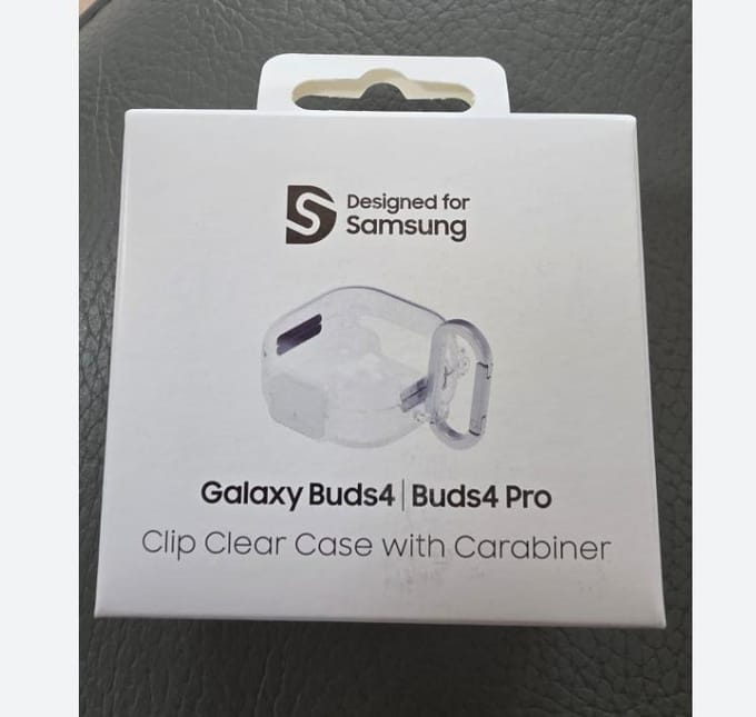 Originele Samsung Galaxy Buds4|Buds 4Pro Clip Clear Case met Karabijnhaak Clear(1ea) gray