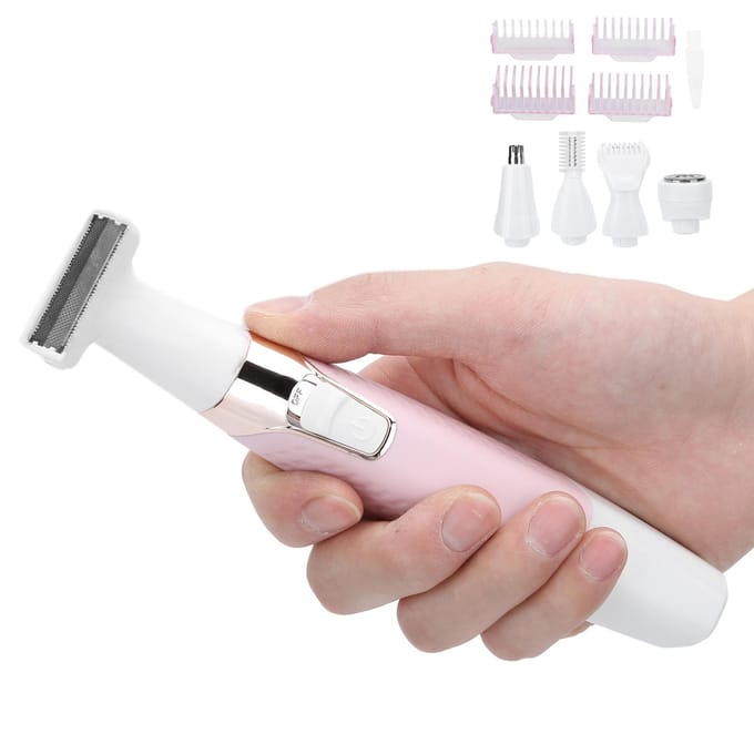 Elektrische Body Epilator USB Oplaadbaar Dames Scheerapparaat Pijnloos 5 In 1 Ontharingsmachine white
