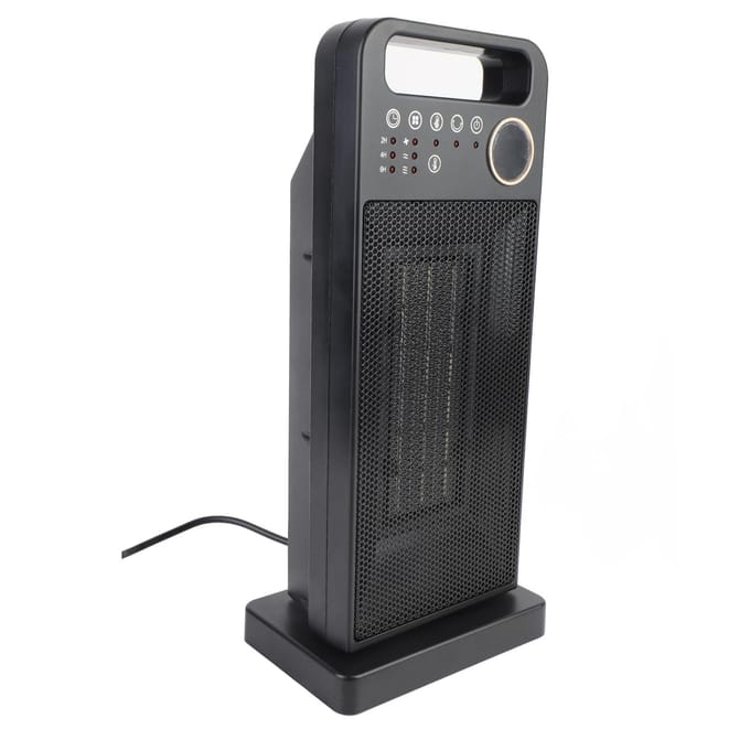 Radiateur d'appoint 2000 W PTC, 3 vitesses, télécommande, tour électrique pour intérieur black