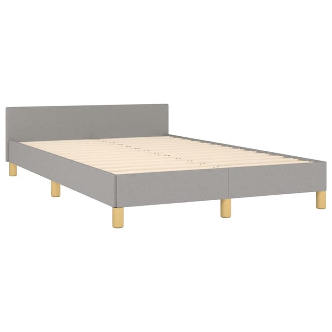 vidaXL - Bedframe - zonder - matras - 120x190 - cm - stof - lichtgrijs