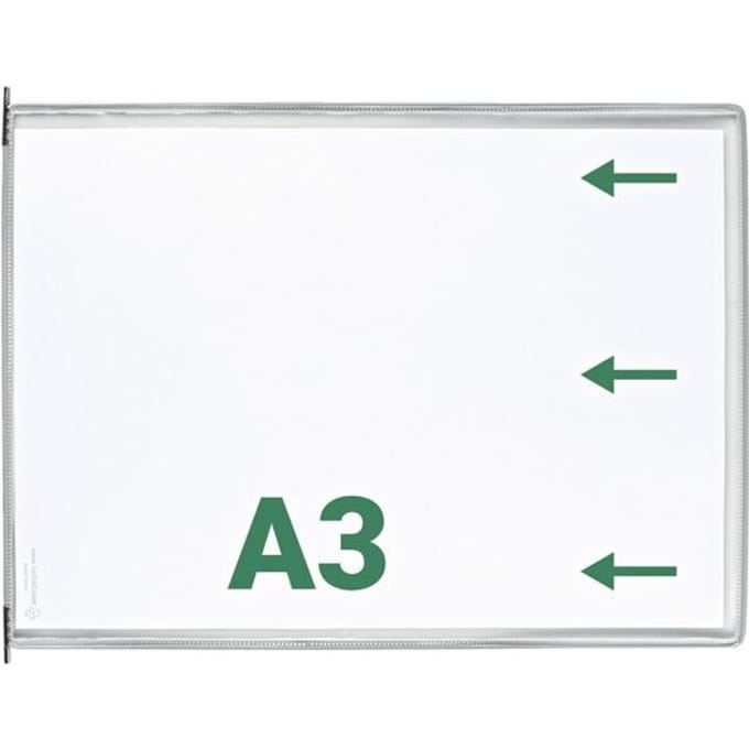 Sichttafel Tarifold DIN A3 quer, 10 St., alle Trägersysteme, Metalldrehzapfen, grau