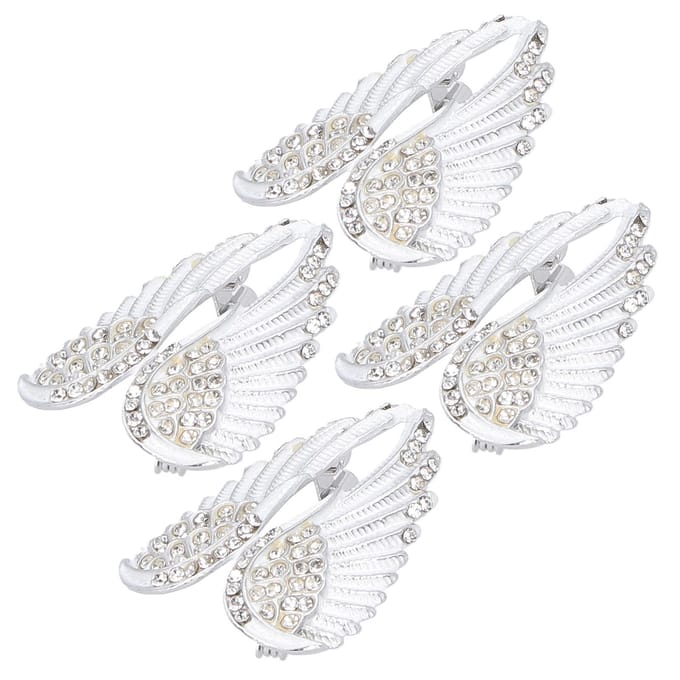 4 Stuks Broche Speld Diamant Engelenvleugel Patroon Schattige Mode Revers Speld Jas Badges Accessoire Wit wit