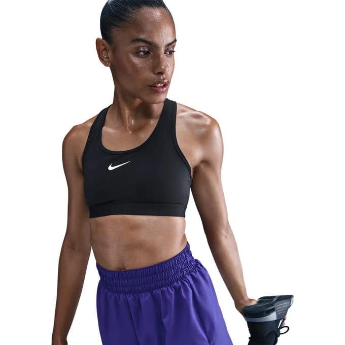 Nike Swoosh Medium Support Sport-bh Dames Zwart K010