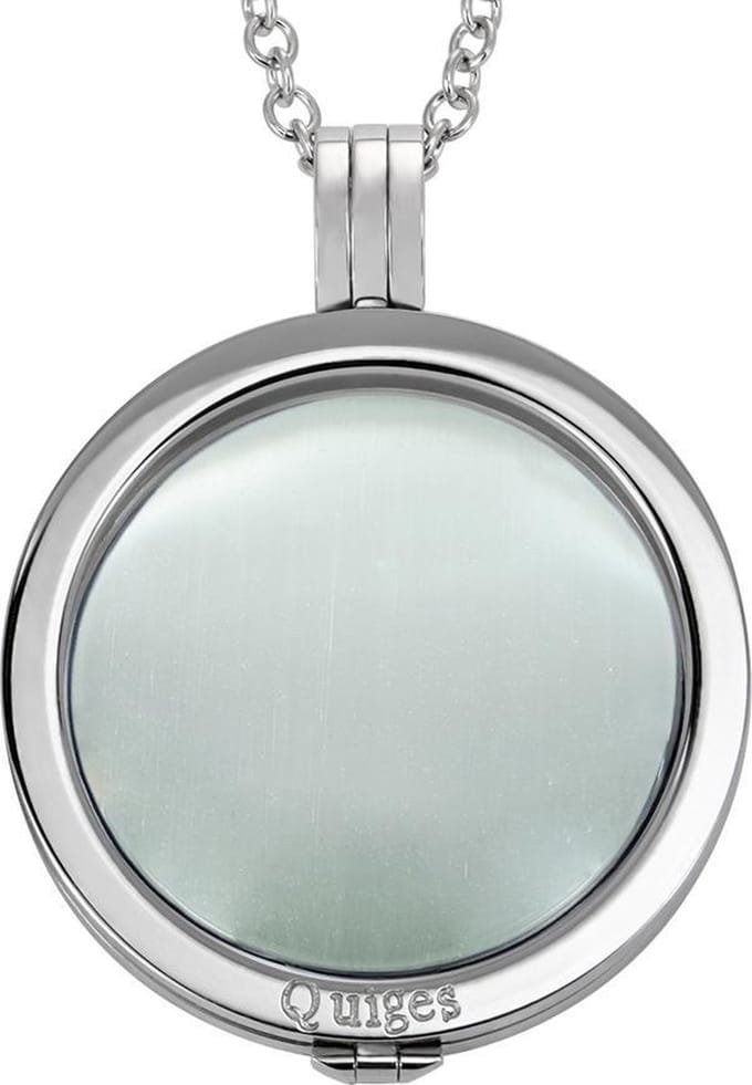 Quiges Munthouder met Ketting en Munt - Dames - RVS Zwart - 33mmØ