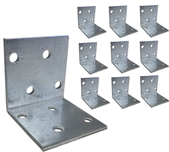 Zware Gegalvaniseerde Hoekbeugels met Hoge Buigsterkte - Pack van 10 Stuks 40x40mm