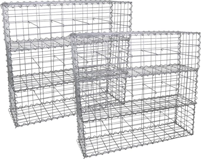 Schanskorf muur - set van 6 - 100x30x30 cm