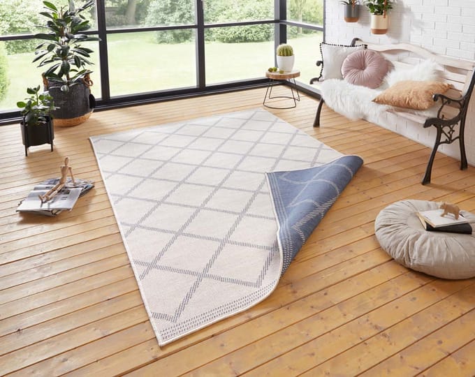 Loper Corisa - blauw/creme 80x250