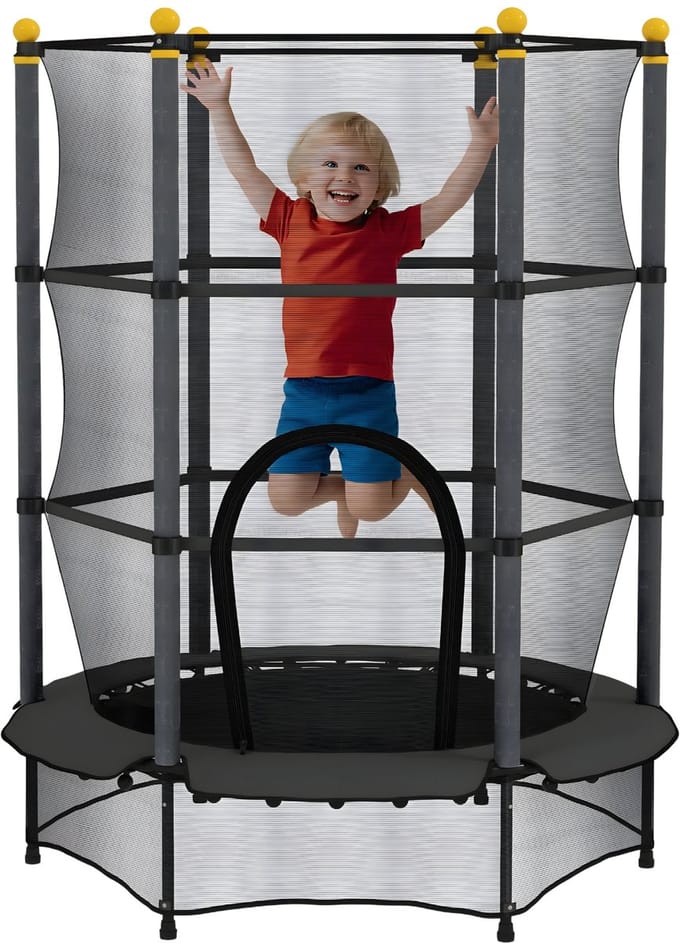 Kindertrampoline Ø140 cm – Tuintrampoline voor Kinderen 3-10 Jaar – Zwart