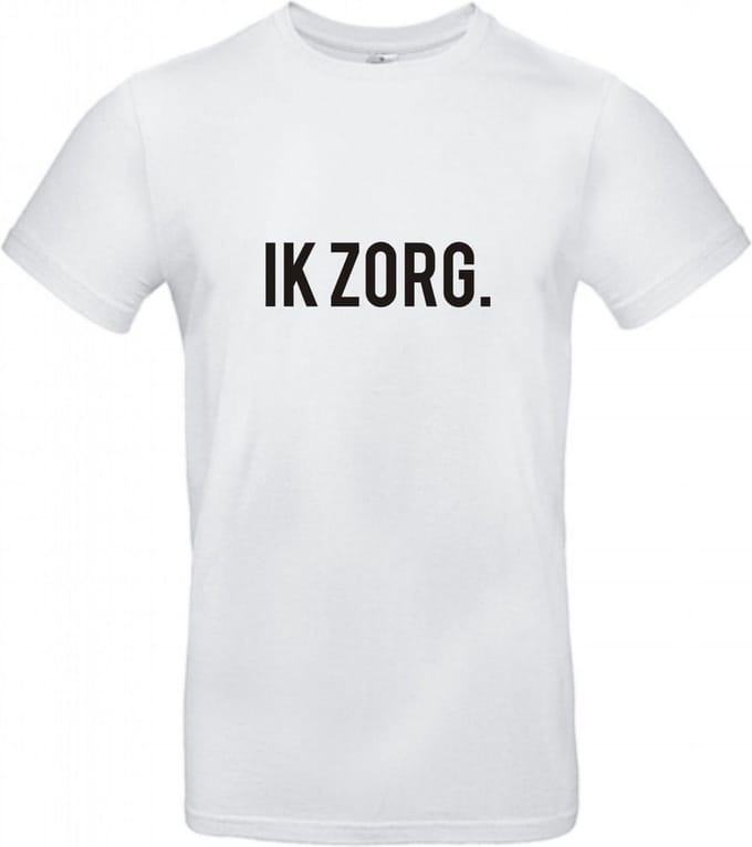 T-shirt Ik Zorg. | M | Wit