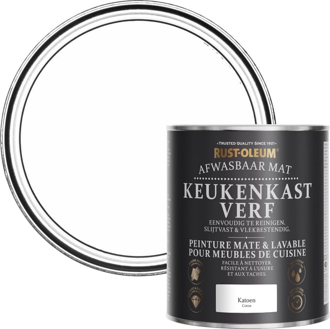 Rust-Oleum Wit Afwasbaar Mat Keukenkastverf - Katoen 750ml