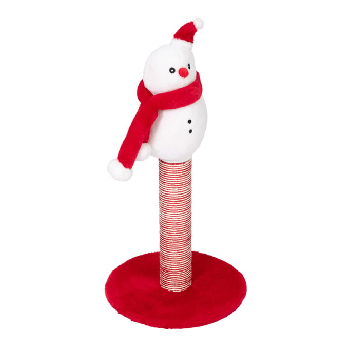 zooplus Exclusive Krabpaal Sneeuwman rood/wit voor katten
