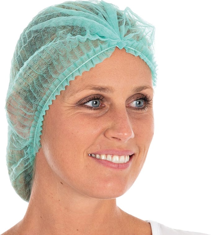 2WINS wegwerp haarnetje clip cap groen per 100 stuks - haarnetjes