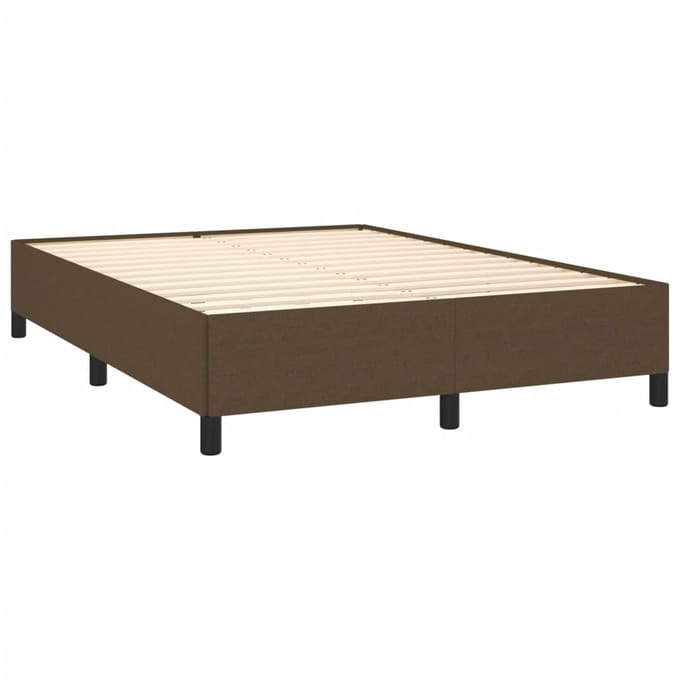 vidaXL - Bedframe - zonder - matras - stof - donkerbruin - 140x190 - cm