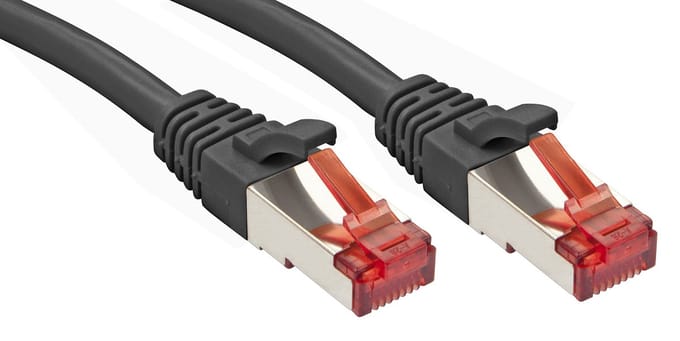 LINDY 47777 RJ45 Netwerkkabel, patchkabel CAT 6 S/FTP 1.00 m Zwart Vergulde steekcontacten 1 stuk(s)