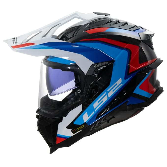 LS2 MX701 Explorer C Frontier II Wit Blauw 06 Adventure Motorhelm - Helm