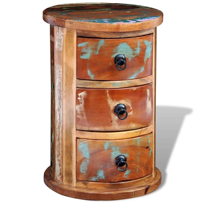 vidaXL - Kast - met - 3 - lades - massief - gerecycled - hout