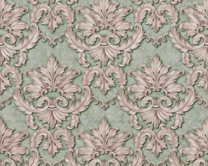 Groen klassiek behang exclusief 34370-5