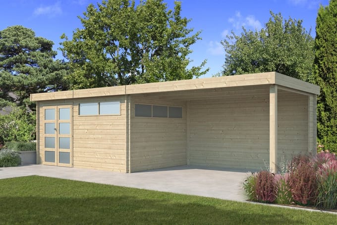 Woodlands Blokhut Modern met Overkapping 815 x 295 cm