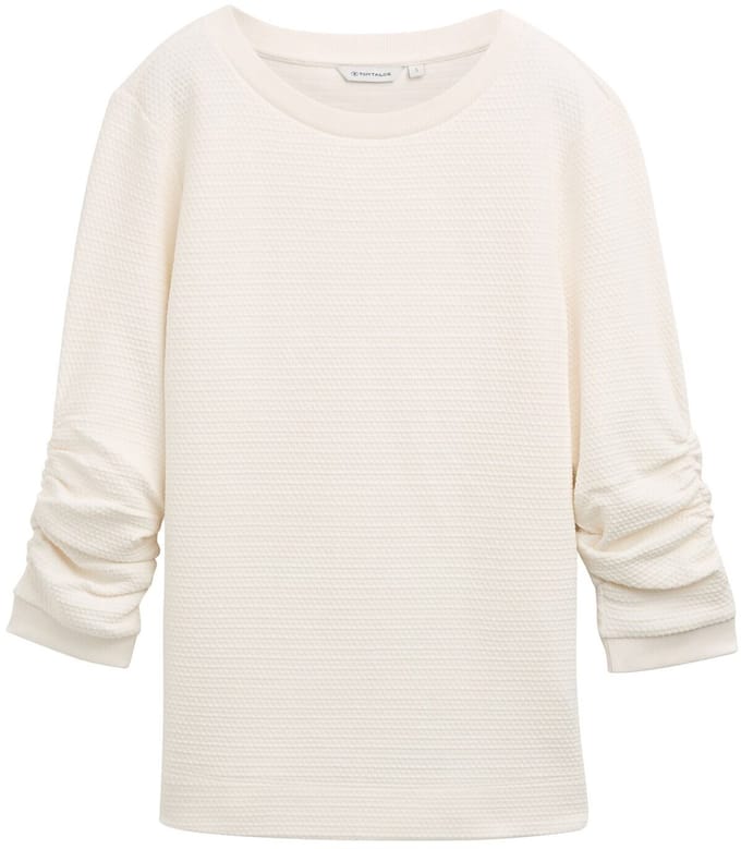 Tom Tailor - Jacquard sweatshirt - Maat M - Whisper White