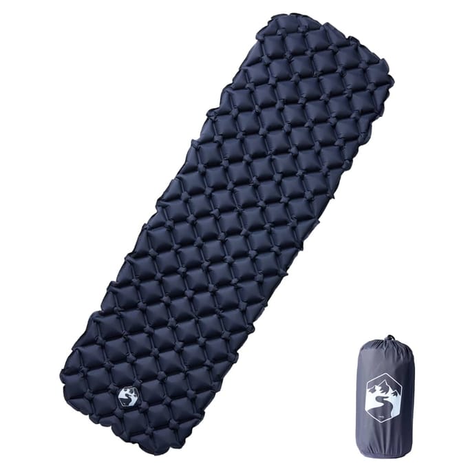 vidaXL - Kampeermatras - opblaasbaar - 190x58x6 - cm - 1- - persoons - grijs
