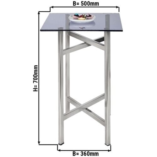 GGM Gastro Beistell-/ Couchtisch - klappbar - 50 x 70 cm Zilver